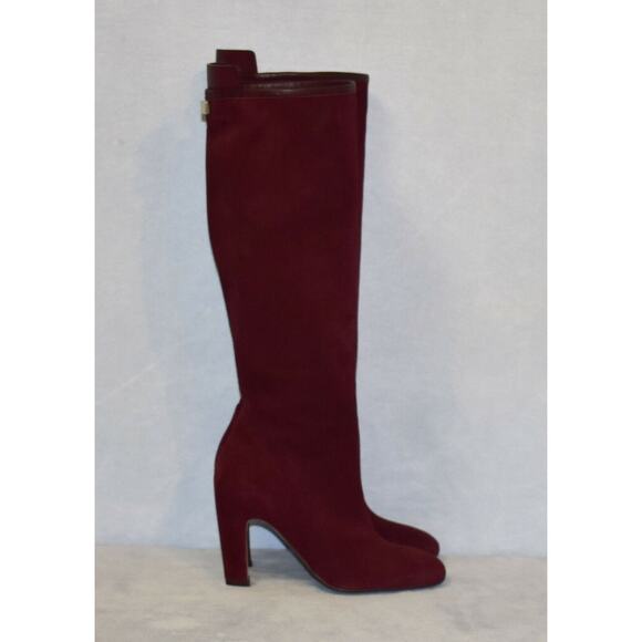 B20 NEW STUART WEITZMAN Charlie Caberne Red Suede Knee Boot Shoes Sz 5.5 M $798 - Picture 3 of 11